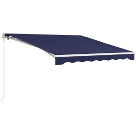 Outsunny 10' x 8' Electric Awning, Retractable Awning, UV Protection Sun Shade Shelter with Remote Controller and Manual Crank Handle for Deck