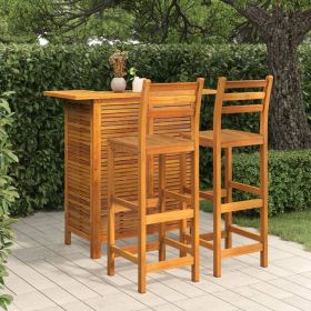 Garden Bar Set in Natural Solid Acacia Wood