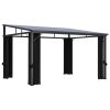 Gazebo with Curtains – Anthracite – 13.3 x 9.6 x 8 ft