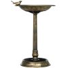 28" Antique Bronze Bird Bath with Planter Pedestal – Dual Basin Feeder