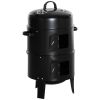 3‑in‑1 Vertical Charcoal Smoker Grill & Fire Pit – Dual Cooking Areas