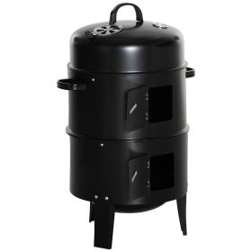 3‑in‑1 Vertical Charcoal Smoker Grill & Fire Pit – Dual Cooking Areas