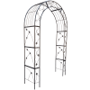 Metal Garden Arch with Doors – Black Arbor Trellis for Climbing Plants