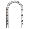 Metal Garden Arch with Doors – Black Arbor Trellis for Climbing Plants