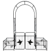 Metal Garden Arch Arbor Trellis – Climbing Plant Support Wedding Party Archway, Black
