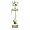 Modern Folding Metal 2‑Tier Plant Stand – Golden, Indoor/Outdoor