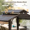 Hardtop Grill Gazebo with Double Steel Roof & Side Shelves – 8 x 5 ft