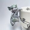 4pcs Planter Pot Hanger Mini Dragon Resin Statues