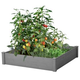 Wooden Raised Garden Bed – Tool-Free Assembly - 48" x 48" x 10"