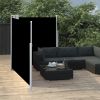 Retractable Side Awning – Black Polyester – 55.1" x 236.2"