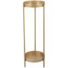 Modern Folding Metal 2‑Tier Plant Stand – Golden, Indoor/Outdoor