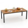 8-Person Acacia Wood Outdoor Dining Table with Umbrella Hole – 79"