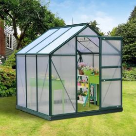 6 x 6 x 7 ft Polycarbonate Portable Walk‑In Garden Greenhouse