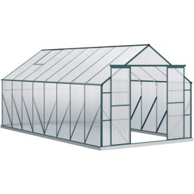 16 x 8 ft Walk‑In Aluminum Greenhouse Polycarbonate Kit