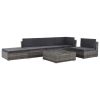 Grey and Dark Grey Rattan Sofa Set