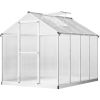 Walk‑In Polycarbonate Hobby Greenhouse with Roof Vent & Rain Gutter – 8 x 6 ft