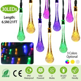 21 ft Solar Water Drop String Lights – 30 LEDs