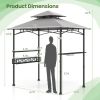 Outdoor Grill Gazebo with 2 Side Shelves & 20 Hooks – 8 x 5 Ft