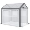 Outdoor Walk‑In Tunnel Greenhouse with Roll‑Up Windows & 2 Zippered Doors – 8 x 6 x 7 ft