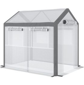 Outdoor Walk‑In Tunnel Greenhouse with Roll‑Up Windows & 2 Zippered Doors – 8 x 6 x 7 ft