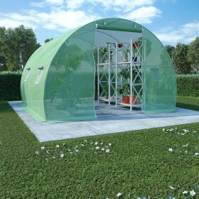 Large Green PE Mesh Greenhouse with Galvanized Steel Frame