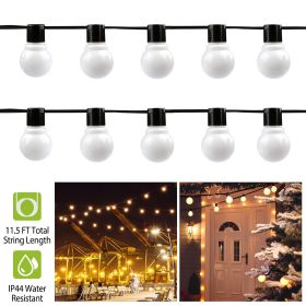 Warm White Plug-In Globe String Lights – Water-Resistant
