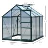 6 x 6 x 7 ft Polycarbonate Portable Walk‑In Garden Greenhouse