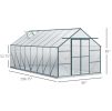 16 x 8 ft Walk‑In Aluminum Greenhouse Polycarbonate Kit