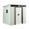 6' x 5' White Metal Storage Shed with Window & Metal Foundation