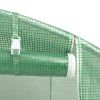 Large Greenhouse with Green PE Mesh Fabric & Galvanized Steel – 172.2 sq. ft.