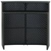 Black PE Rattan Bar Table with Steel Frame