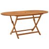 Medium Foldable Brown Eucalyptus Wood Garden Table
