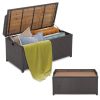 45‑Gallon Outdoor Wicker Storage Bench with Zippered Liner