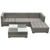 Gray PE Rattan Modular Garden Furniture Set – Medium Size