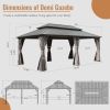 12' x 20' Aluminum Hardtop Gazebo – Double Steel Roof with Curtains & Netting