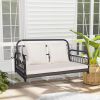 2-Person Outdoor Wicker Hanging Chair with Ropes