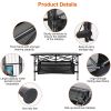 Folding Aluminum Camping Table with Roll-Up Top and Storage Basket