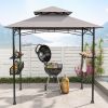 Outdoor Grill Gazebo with 2 Side Shelves & 20 Hooks – 8 x 5 Ft