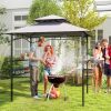 Outdoor Grill Gazebo with 2 Side Shelves & 20 Hooks – 8 x 5 Ft