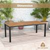 8-Person Acacia Wood Outdoor Dining Table with Umbrella Hole – 79"