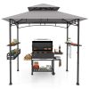 Outdoor Grill Gazebo with 2 Side Shelves & 20 Hooks – 8 x 5 Ft