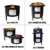 Steel Vertical Charcoal Smoker Grill – 17 in Round, 2‑Tier