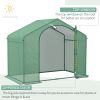 Portable Walk‑In Greenhouse with PE Cover, Steel Frame, Zipper Door & Top Vent