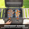 2‑Burner Propane Gas Grill with Wheels, Warming Rack & Side Shelves – 18,000 BTU
