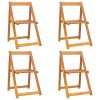 Set of 4 Natural Acacia Wood Garden Chairs
