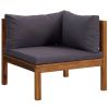 Dark Grey and Natural Wood Lounge Set