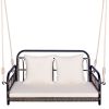 2-Person Outdoor Wicker Hanging Chair with Ropes
