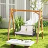 2-Person Outdoor Wicker Hanging Chair with Ropes