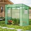 Outdoor Portable Walk‑In Greenhouse with PE Cover & Roll‑Up Zipper Door – 6.6 x 2.5 x 5.6 ft