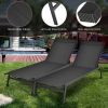 Outdoor Reclining Chaise Lounge Chair with 6-Position Adjustable Back